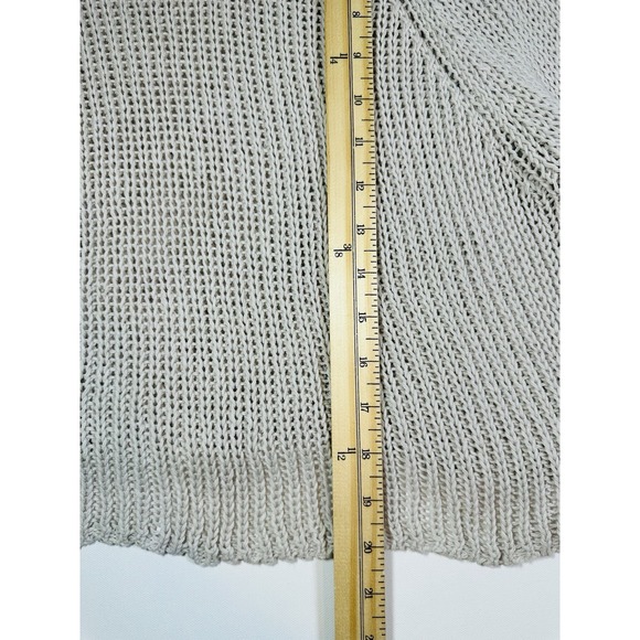 Wooden Ships Paola Buendia Open Knit Bell Sleeve Beige Oversized Sweater S/M - Picture 8 of 10